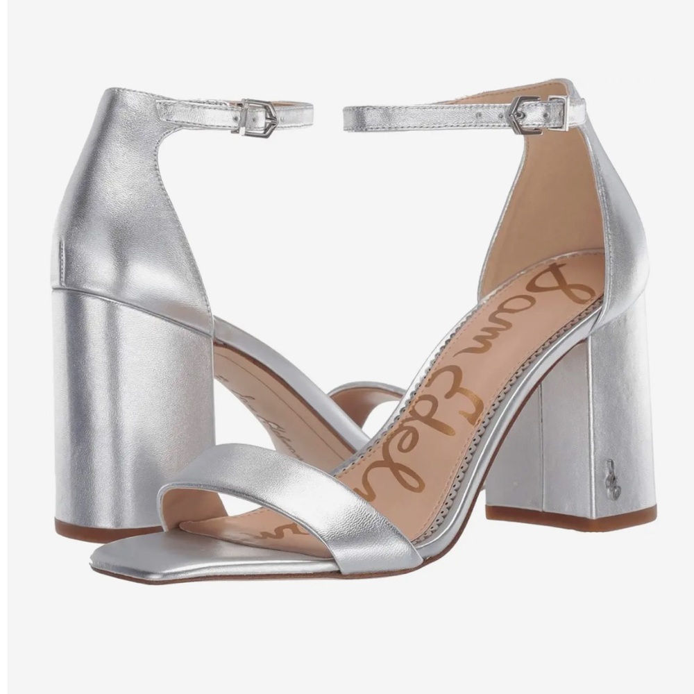 Sam Edelman Daniella silver leather heels